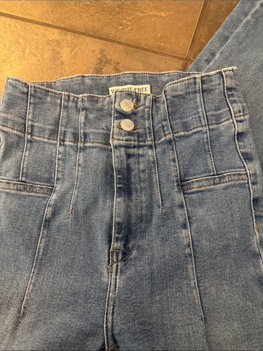 We The Free Jayde Light Blue High-Rise Wide Leg Jeans - Picture 2 of 5